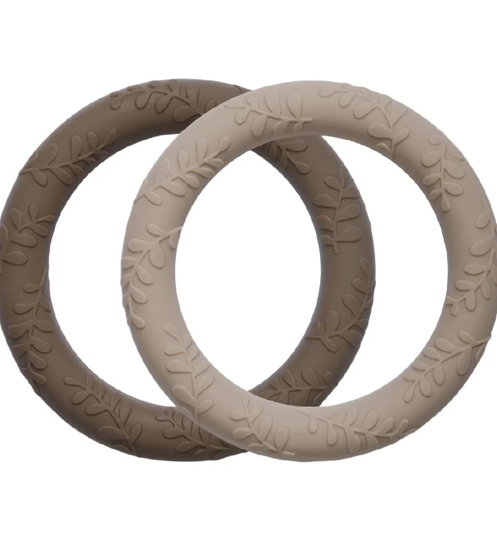 A Little Lovely Company Bidering - 2-pak - Leaves - Taupe