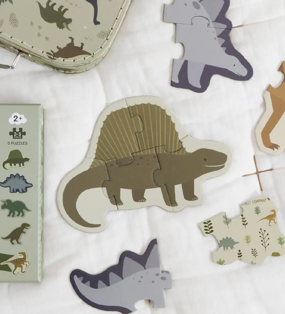 A Little Lovely Company Puslespil - 5-i-1 - Dinosaur