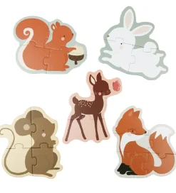 A Little Lovely Company Puslespil - 5-i-1 - Forest Friends