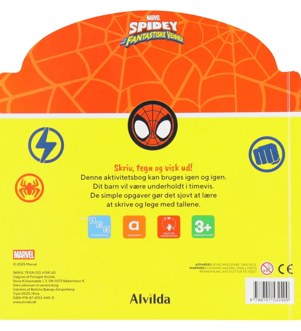 Alvilda Aktivitetsbog - Marvel Spidey - Skriv, Tegn & Visk Ud