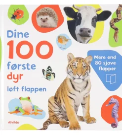 Alvilda Billedbog m. Flapper - Dine 100 Første Dyr - Dansk
