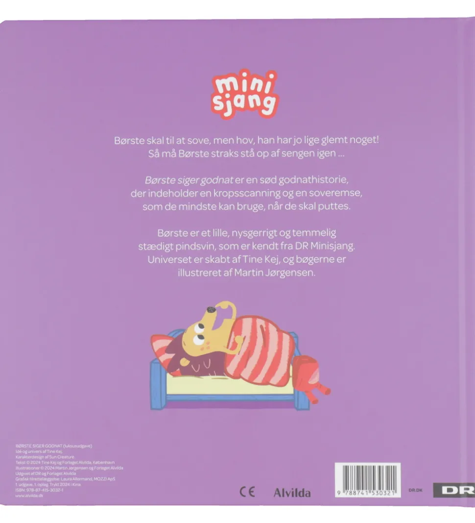 Alvilda Bog - Minisjang - Børste Siger Godnat - Dansk