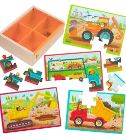 B. toys Puslespil - 4x12 - Arbejdskørertøjer