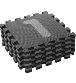 BabyDan Legegulv - 90x90 - Lysegrå/Mørkegrå m. Tal