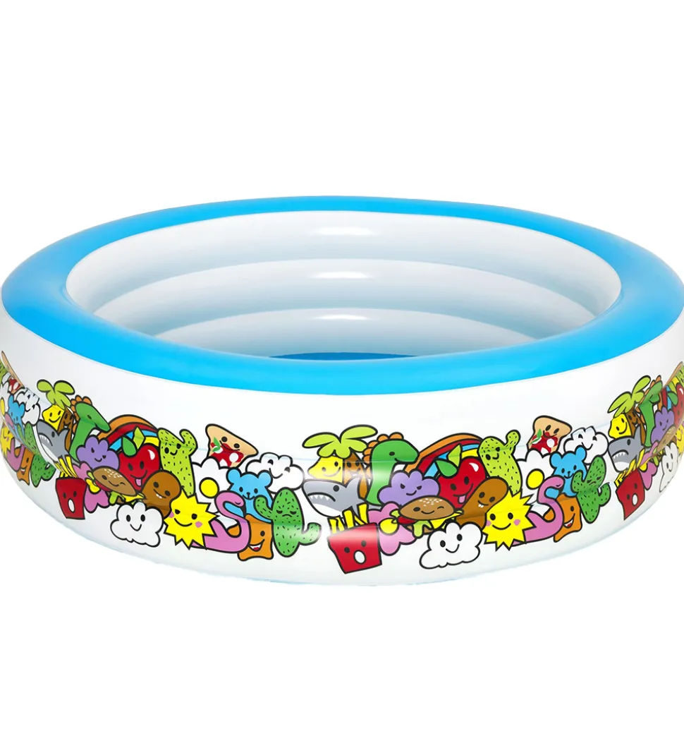 Bestway Badebassin - 196x53cm - Hvid/Blå m. Print
