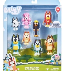 Bluey Figurer - 8-pak - Blueys Familie & Venner
