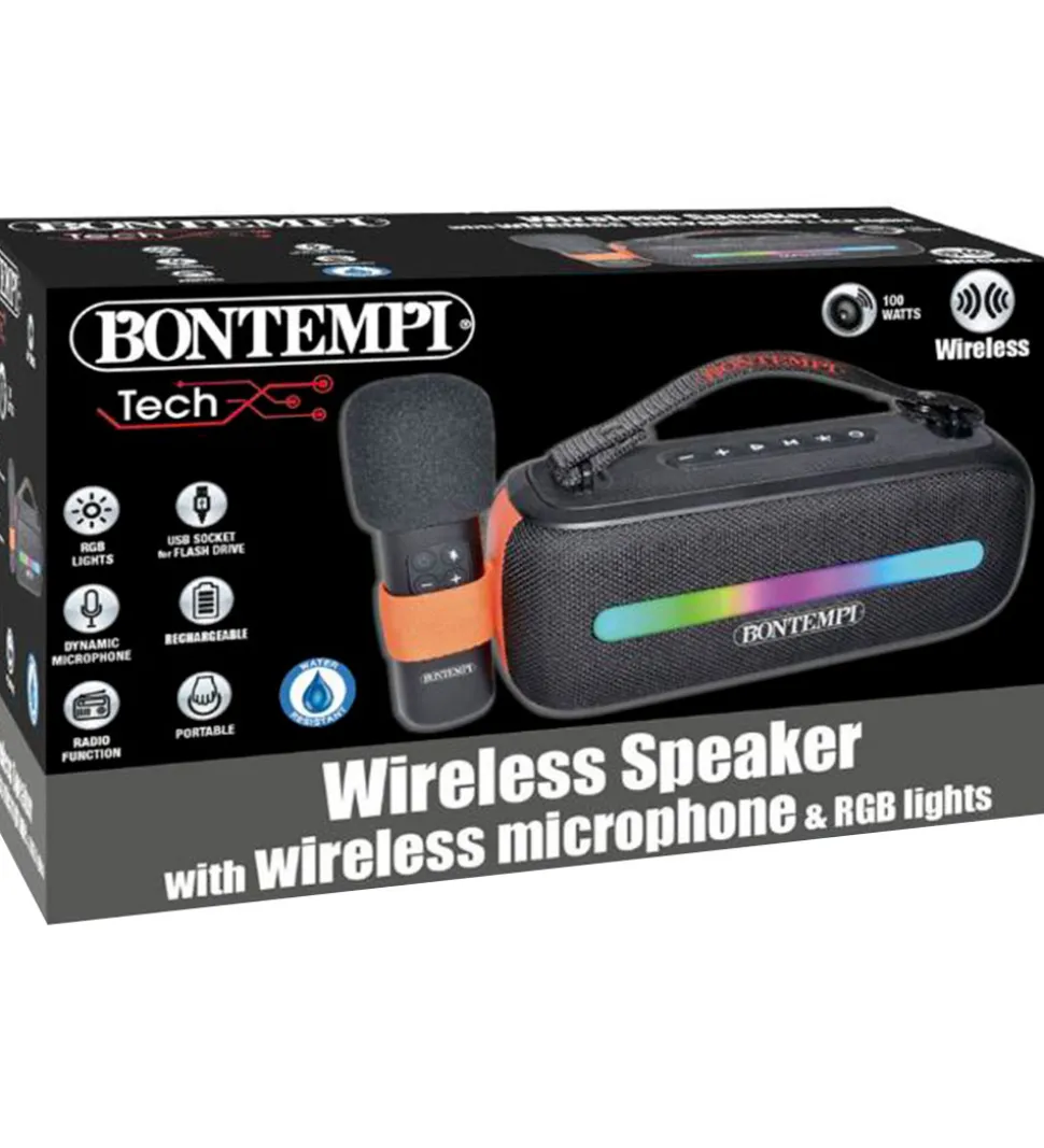 Bontempi Højtaler m. Mikrofon/Lys - 31 cm - Trådløs