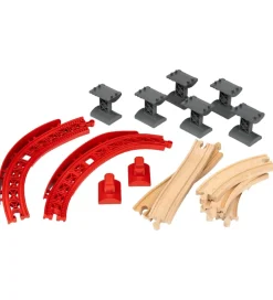 BRIO World Buede, Hævede Skinner - 17 Dele - Træ 33995
