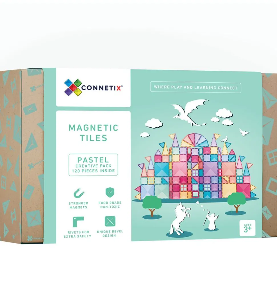 Connetix Magnetsæt - 120 Dele - Pastel Creative