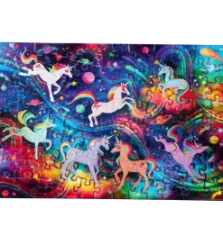 Crocodile Creek Puslespil - 100 Brikker - Unicorn Galaxy