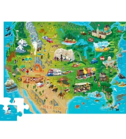 Crocodile Creek Puslespil - 36 Brikker - Discover America Map