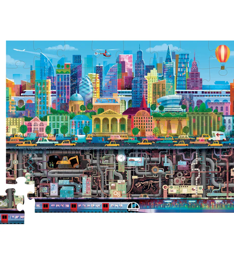 Crocodile Creek Puslespil - 48 Brikker - Above & Below - Big Cit