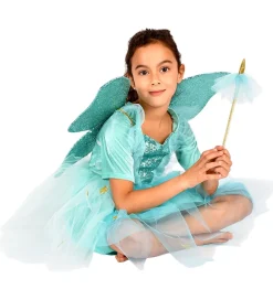 Den Goda Fen Udklædning - Fekjole m. Vinger/Tryllestav - Turkis