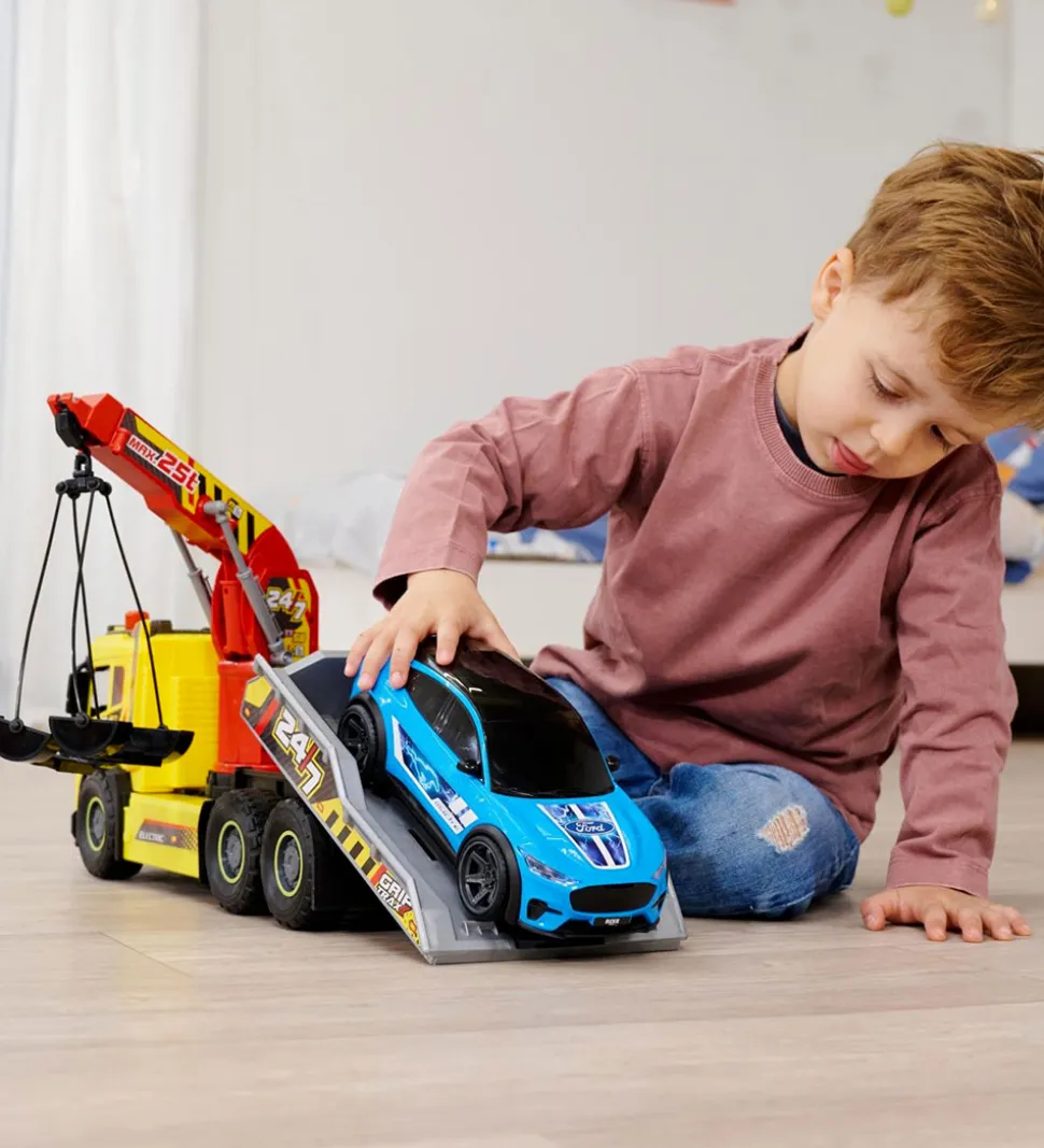 Dickie Toys Lastbil - Giant Tow/Ford Mustang - Lys/Lyd