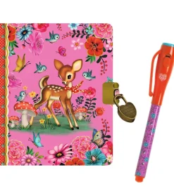 Djeco Dagbog m. Lås & Magisk Pen - Fiona Hewitt - Bambi/Blomst