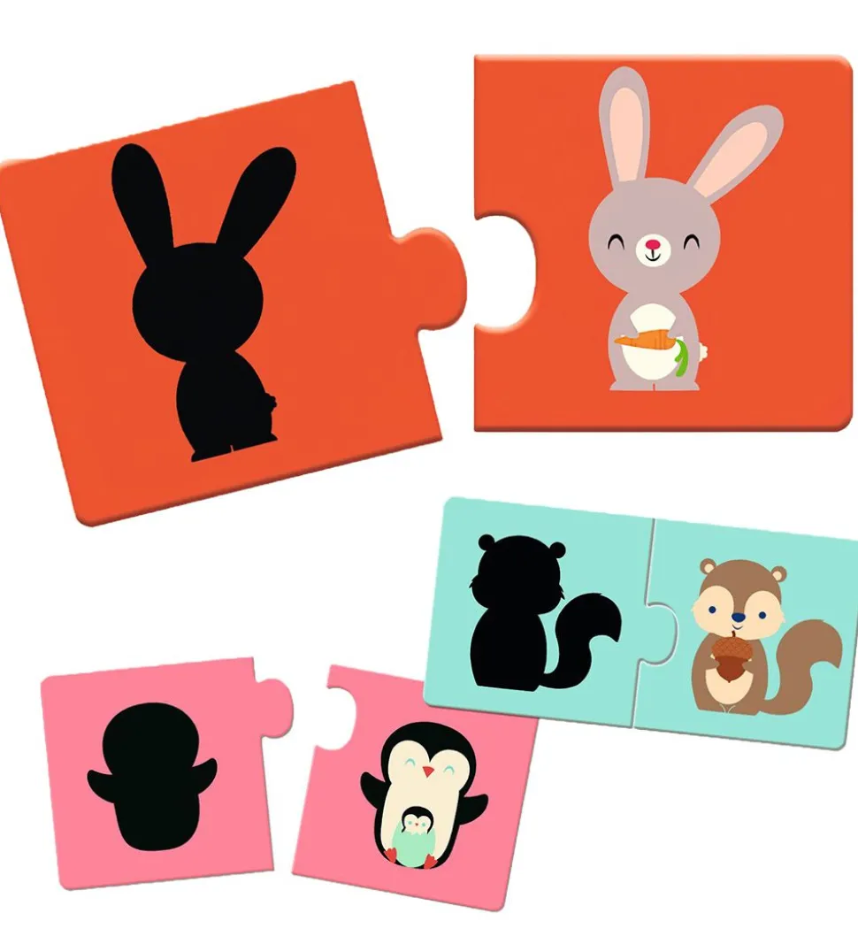 Djeco Puslespil - 12 Brikker - Dyreskygger