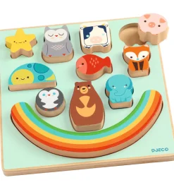 Djeco Puslespil - 11 Brikker - Træ - Puzz & Boom Rainbow