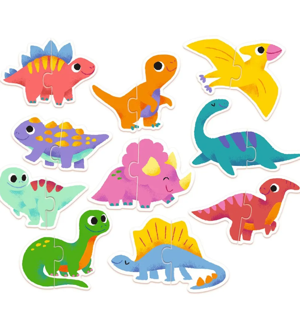 Djeco Puslespil - 10 stk. - Duo Dinos