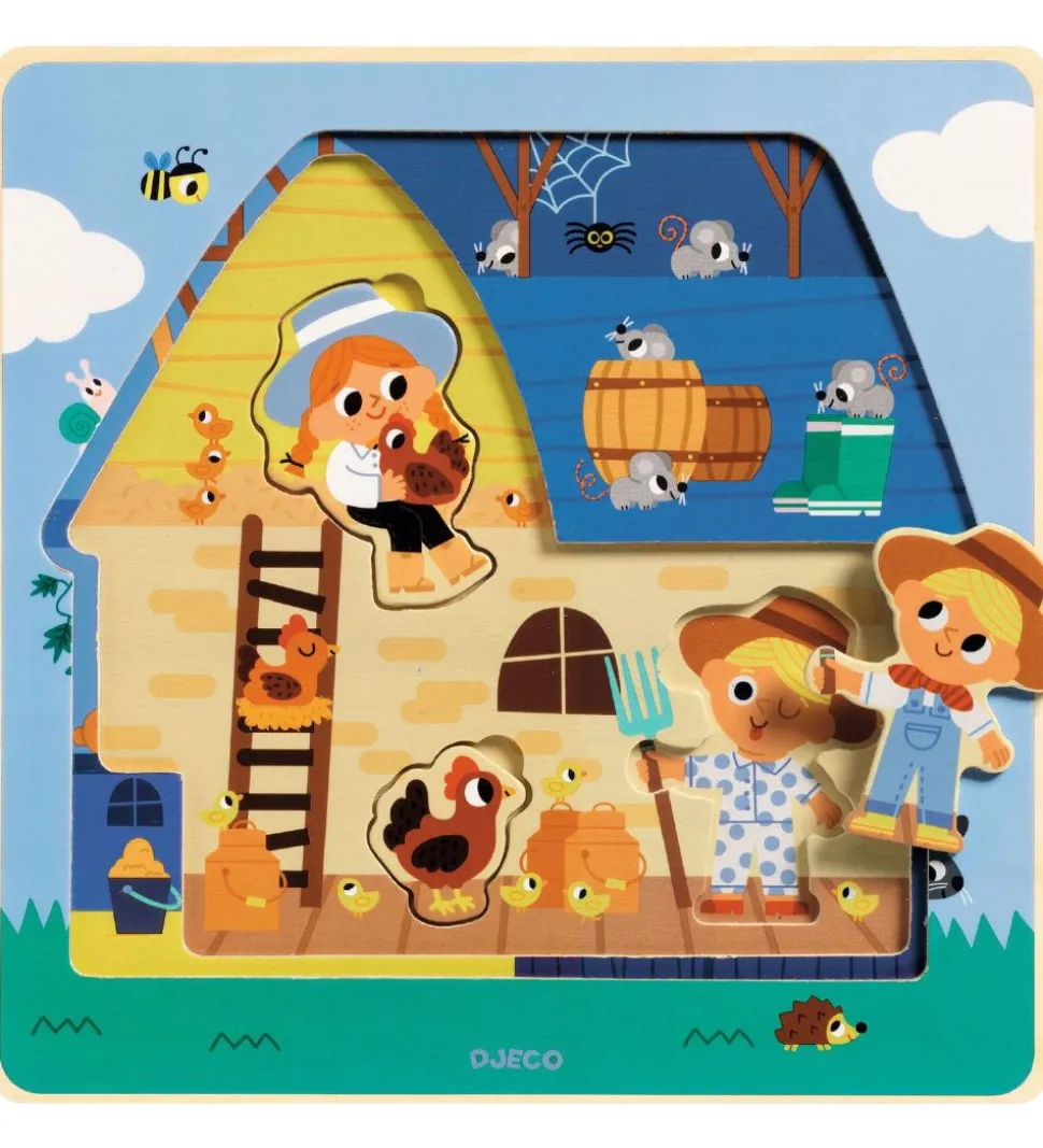 Djeco Puslespil - 3-lag - Hos Moo