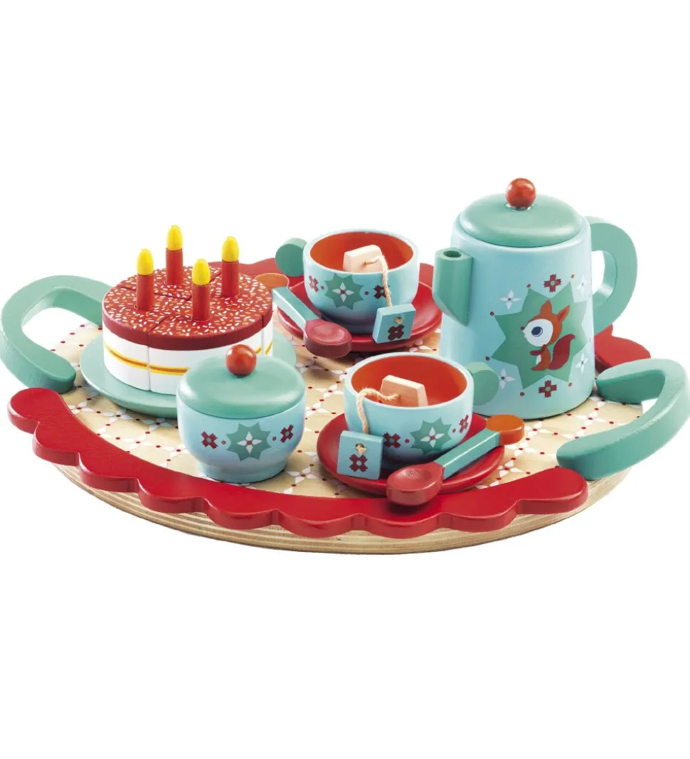 Djeco Trælegetøj - Tesæt - Lyseblå