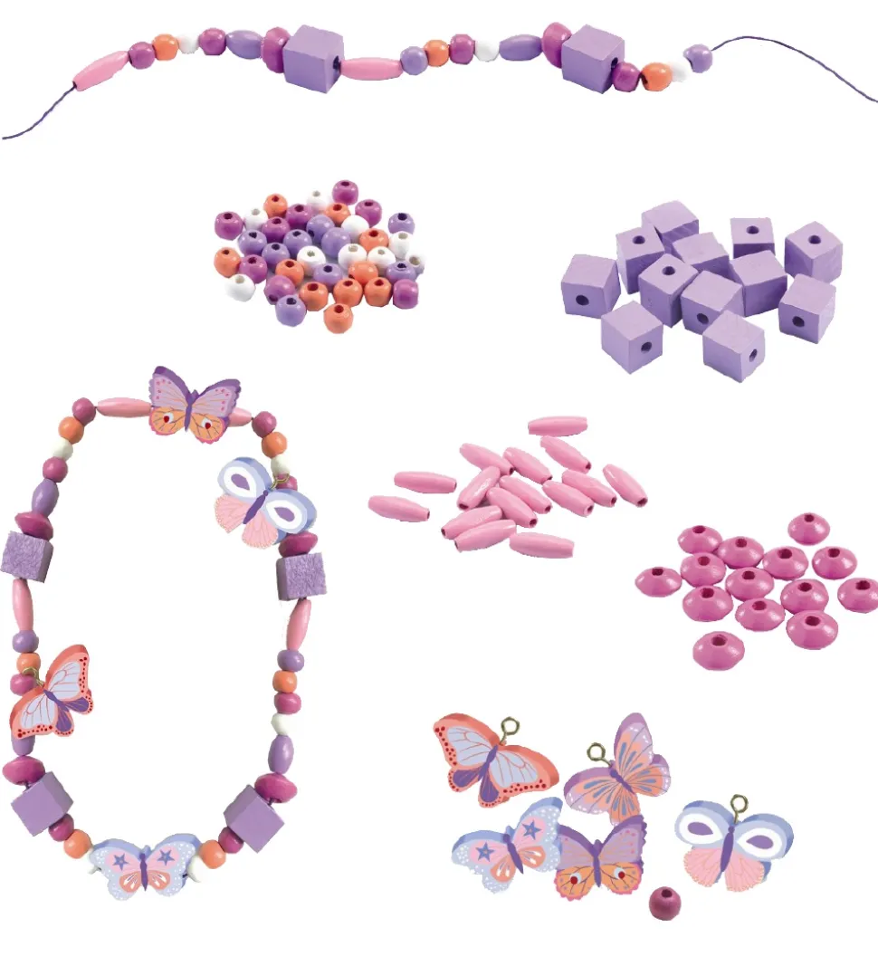 Djeco Træperler - 450 stk. - Sommerfugle