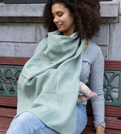 Doomoo Ammetæppe m. Bidering - Musselin - 100x85 cm - Grøn