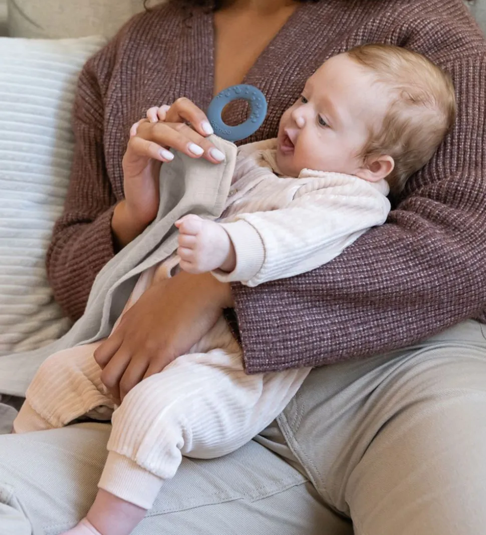 Doomoo Ammetæppe m. Bidering - Musselin - 100x85 cm - Beige