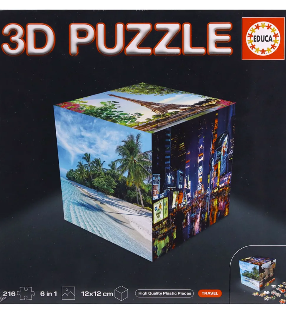 Educa 3D Puslespil - 216 Brikker - Cube Travel