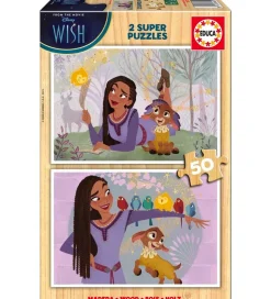 Educa Træpuslespil - 2 x 50 Brikker - Wish