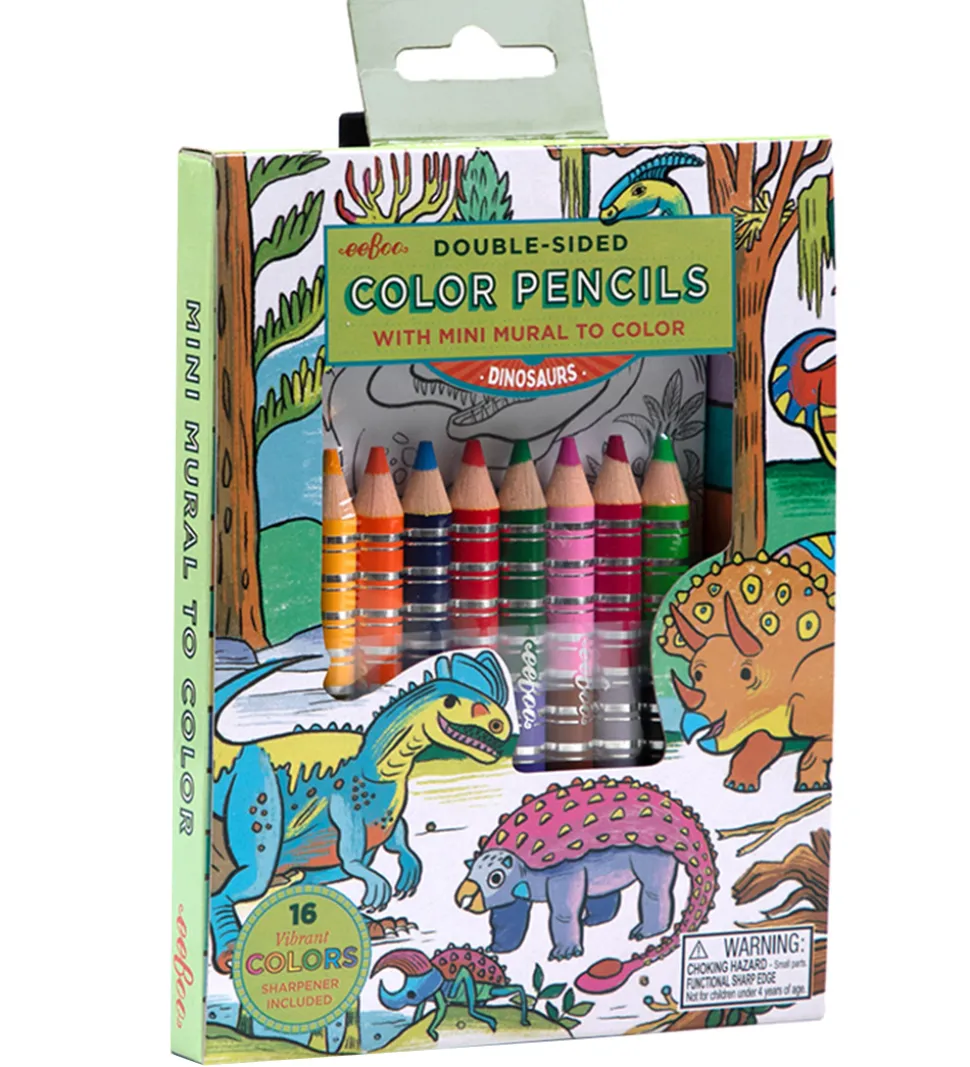 Eeboo Farveblyanter - 8 Stk. - Dinosaurer m. Tegning