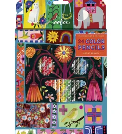 Eeboo Farveblyanter - 24 Stk. - Neon/Metal - Dutch Quilt Sampler