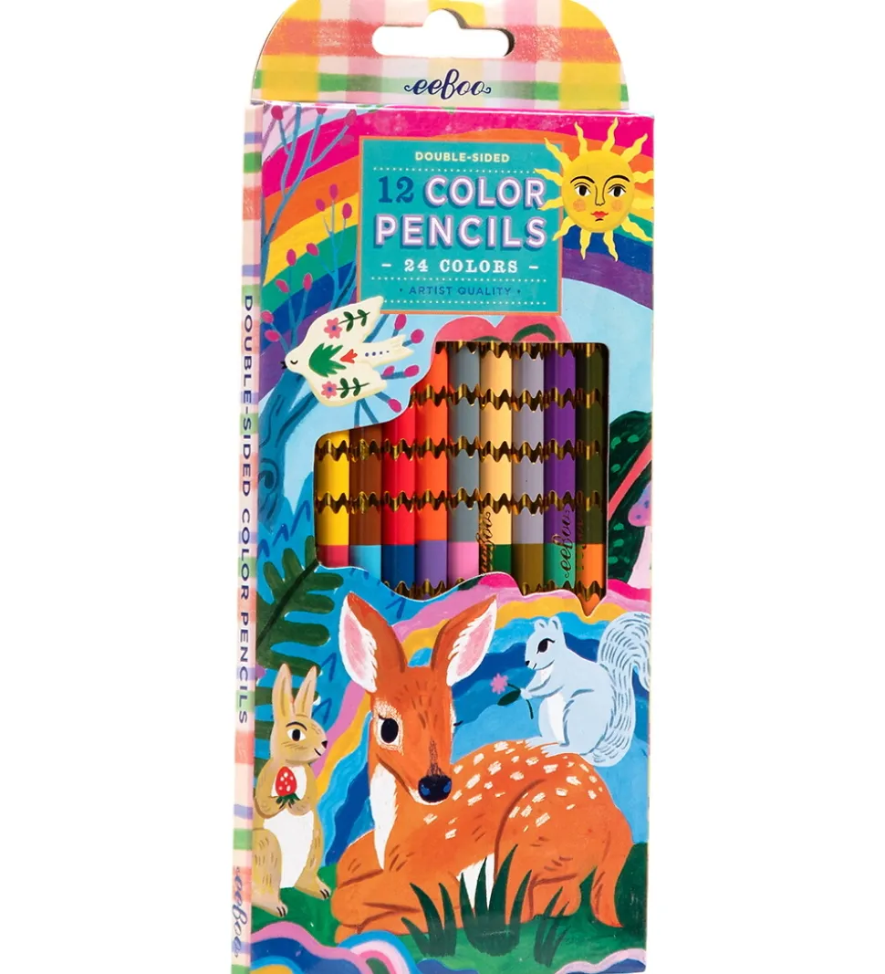 Eeboo Farveblyanter - Dobbeltsidet - 12-pak