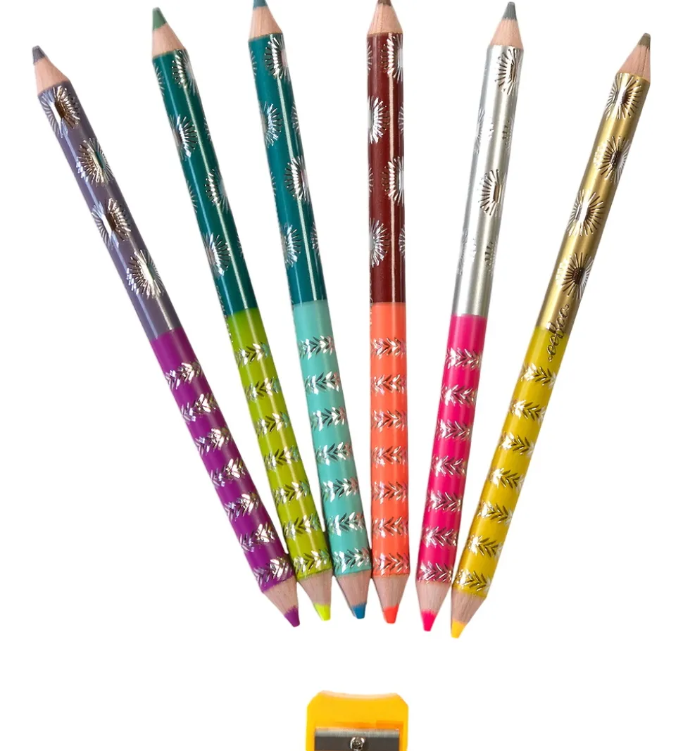 Eeboo Farveblyanter - Jumbo - Dobbeltsidet - 6-pak