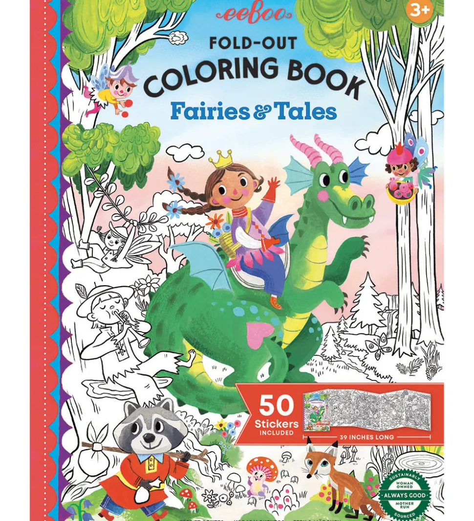 Eeboo Fold Ud Malebog m. Klistermærker - Feer Og Eventyr