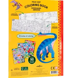 Eeboo Fold Ud Malebog m. Klistermærker - Dinosaurer