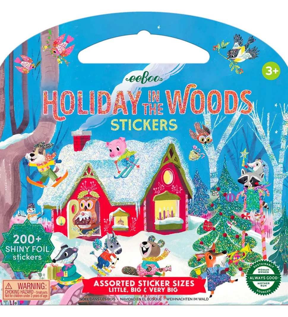Eeboo Klistermærkebog - 200+ stk. - Jul i Skoven