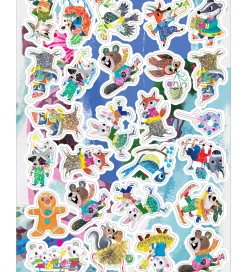 Eeboo Klistermærkebog - 200+ stk. - Jul i Skoven