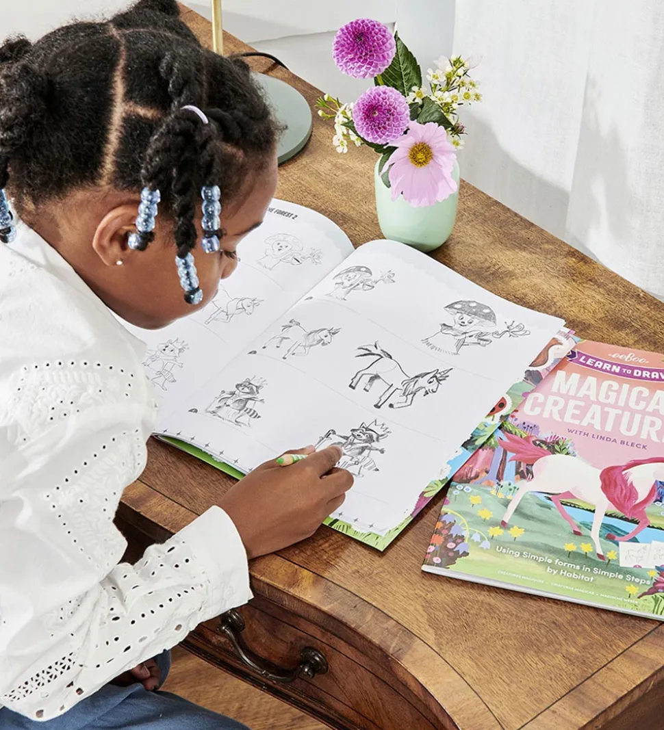 Eeboo Malebog - Lær At Tegne - Magiske Skabninger