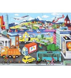 Eeboo Puslespil - 20 Brikker - 28x38 cm - Transportmidler