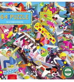 Eeboo Puslespil - 64 Brikker - 38x38 cm - Skateboarders