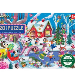 Eeboo Puslespil - 20 Brikker - 28x38 cm - Woodland Winter