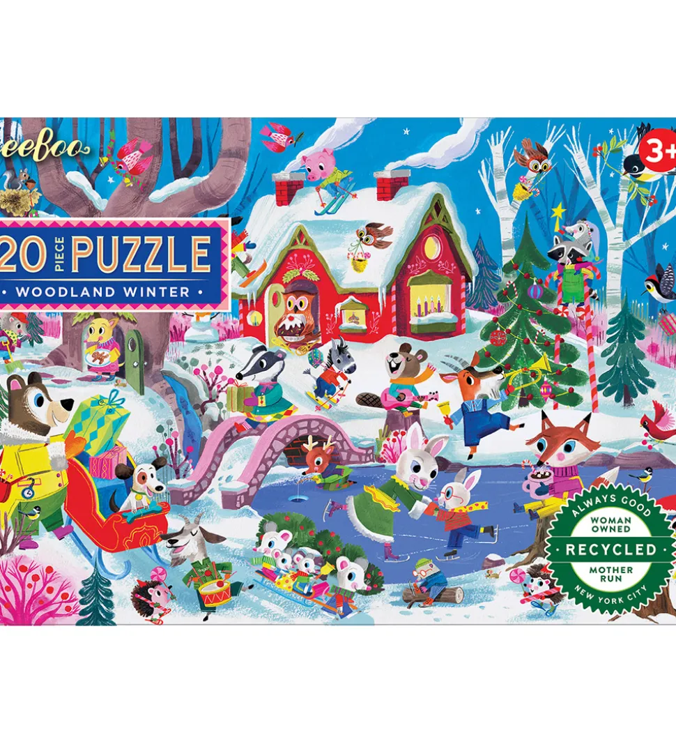 Eeboo Puslespil - 20 Brikker - 28x38 cm - Woodland Winter