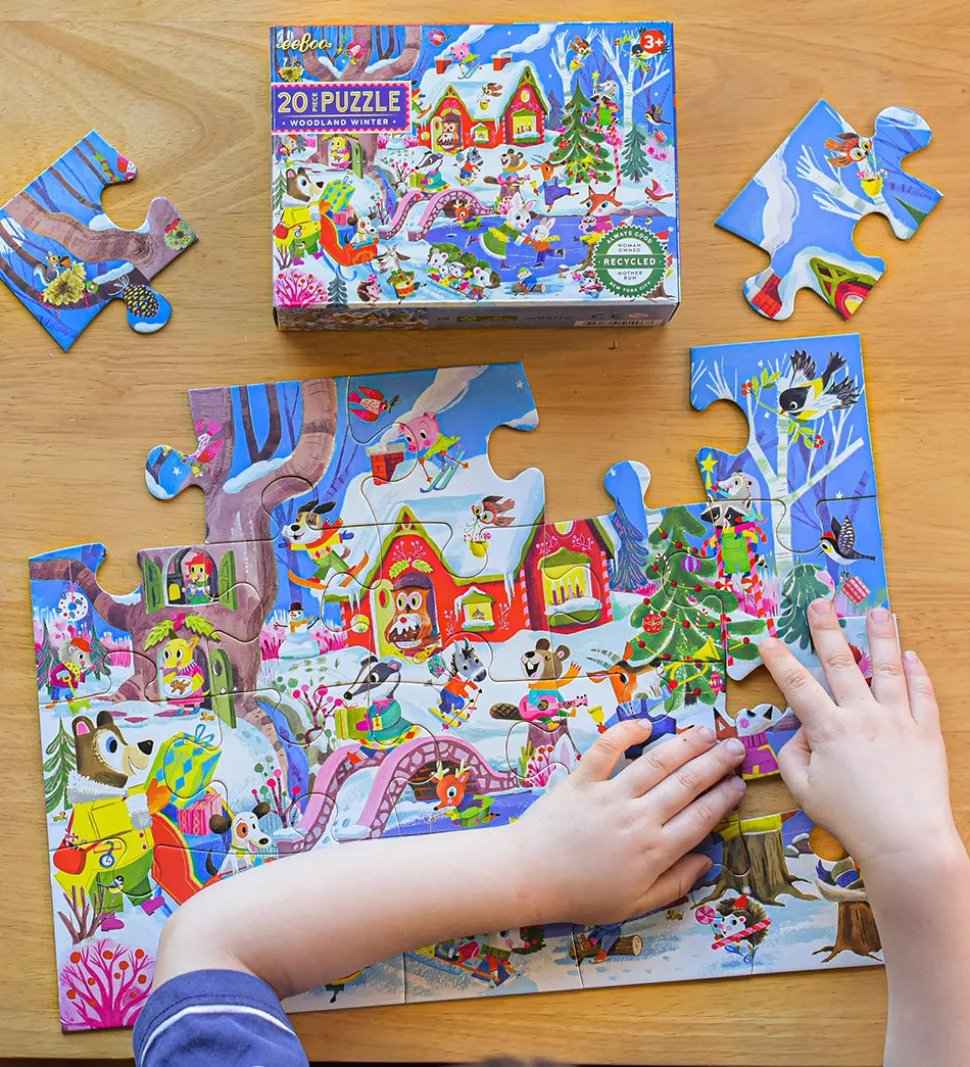 Eeboo Puslespil - 20 Brikker - 28x38 cm - Woodland Winter