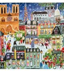 Eeboo Puslespil - 1000 Brikker - 58,4x58,4 cm - Paris Christmas