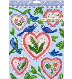 Eeboo Skitseblok - Hjerter og Fugle