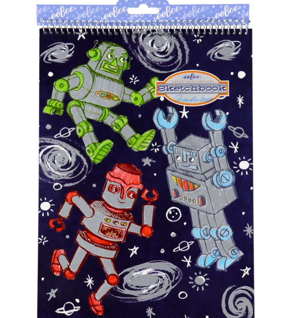Eeboo Skitseblok - Sølvrobotter