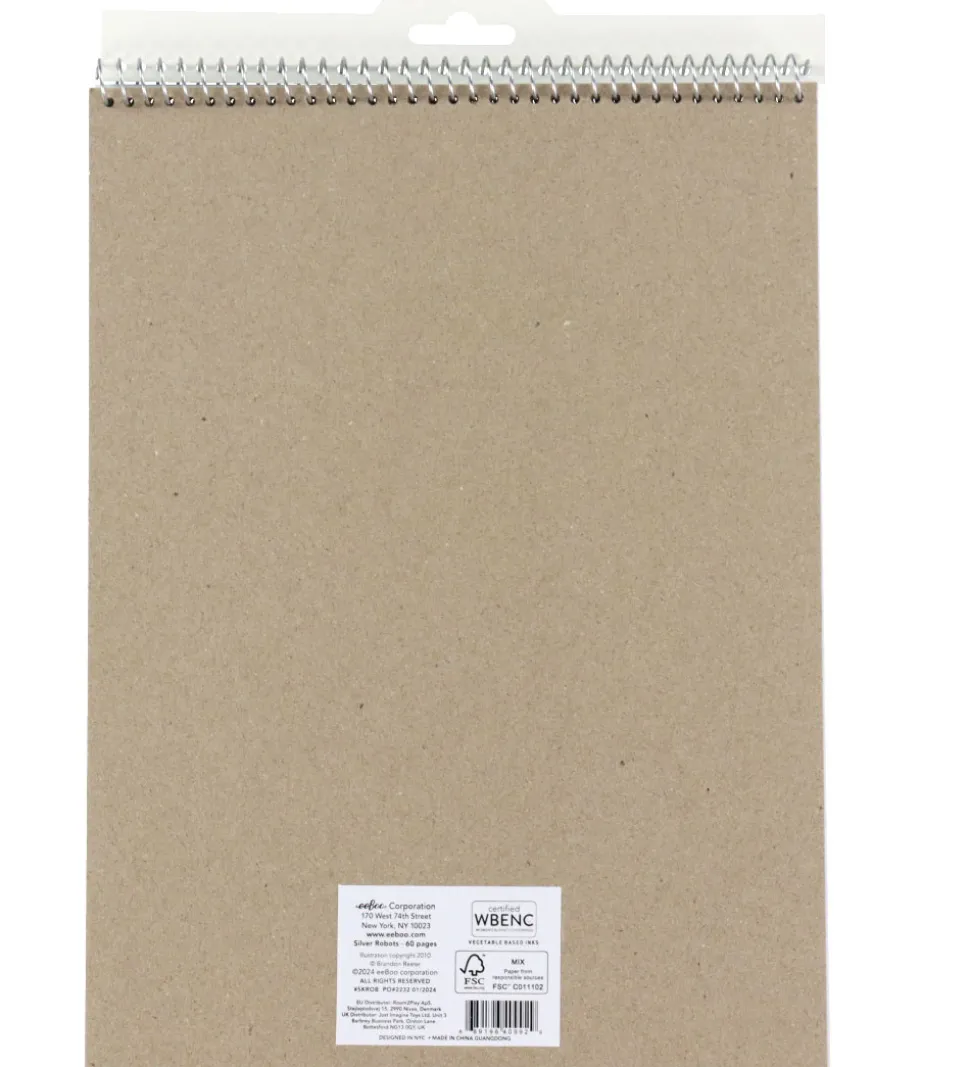 Eeboo Skitseblok - Sølvrobotter