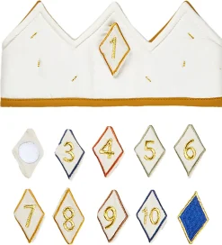 Fabelab Fødselsdagskrone m. Tal - Stof - Oat Milk