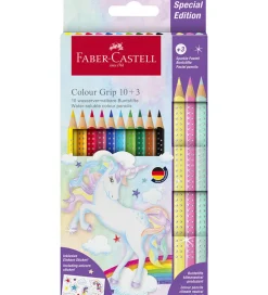 Faber-Castell Farveblyanter - Trekantet - Grip Unicorn - 10+3 st