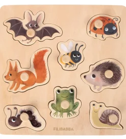 Filibabba Puslespil - Træ - 8 Brikker - Skovens Dyr